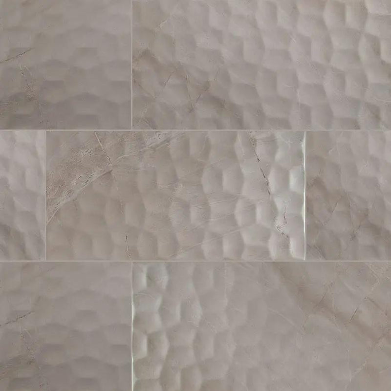 Adella Viso Gris 12x24 Satin Matte Ceramic Mosaics close up