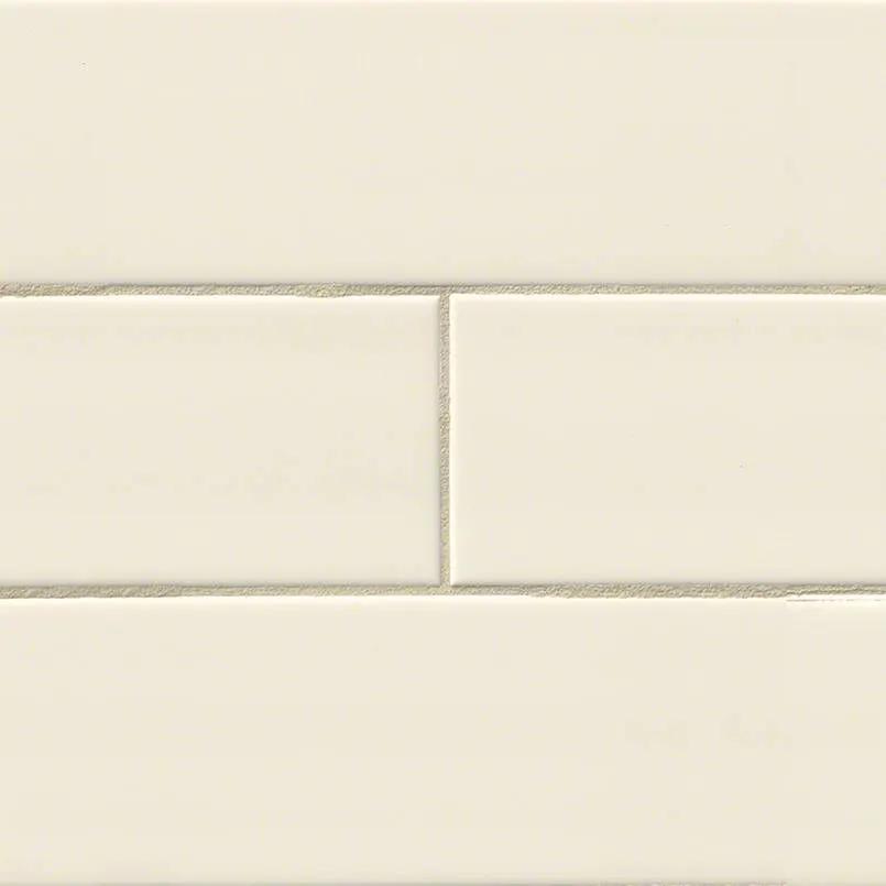 Almond Glossy Subway 4x16 Ceramic Mosaics close up