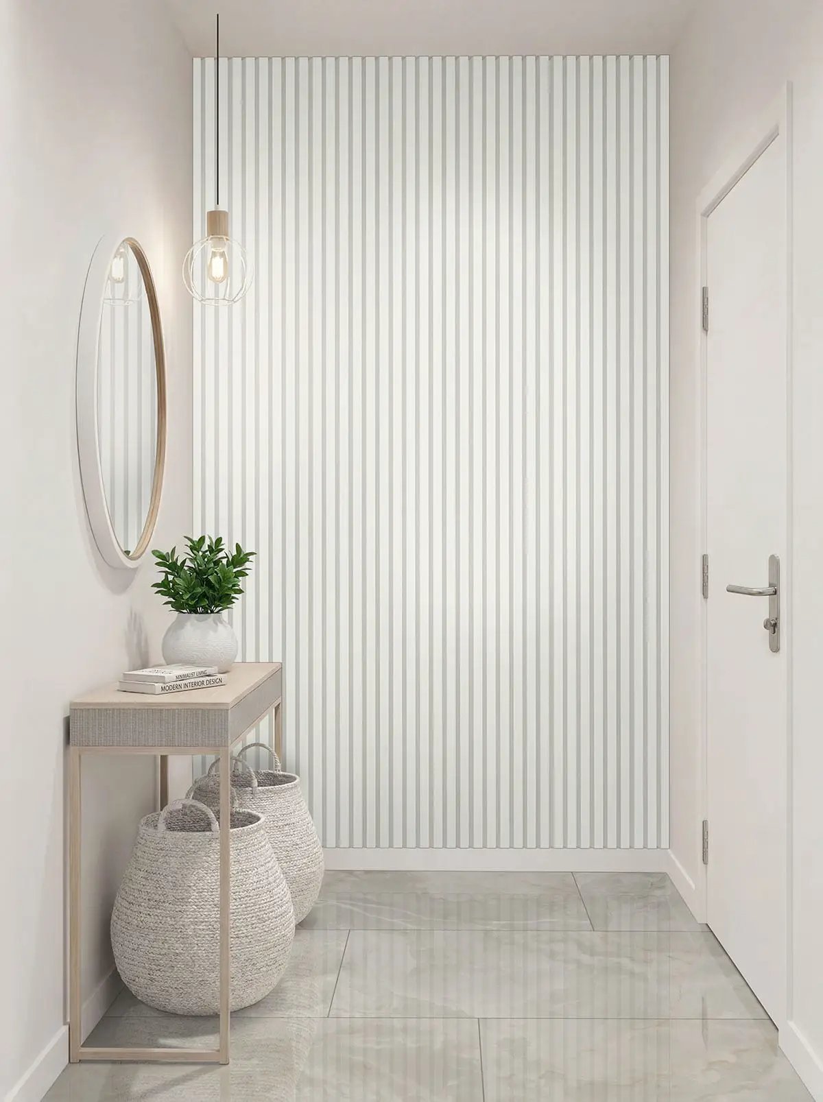 Exotika Alura Polished Marble Look Porcelain Tiles 24x48 in a finished room