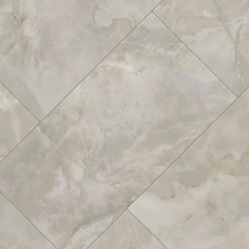 Exotika Alura Polished Marble Look Porcelain Tiles 24x48 angled view