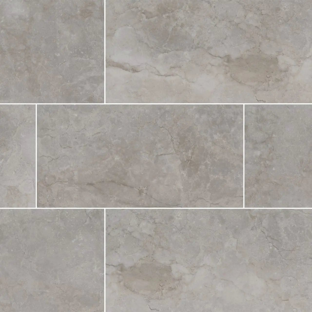 Essentials Ansello Grey Matte Travertine Look Ceramic Tiles 12x24 close up