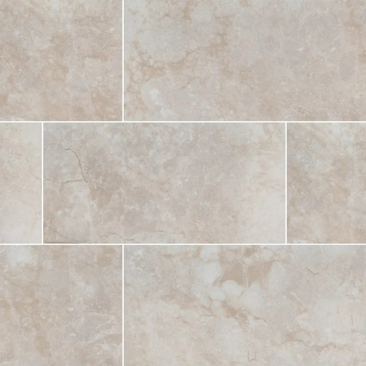 Essentials Ansello Ivory Matte Travertine Look Ceramic Tiles 12x24 close up