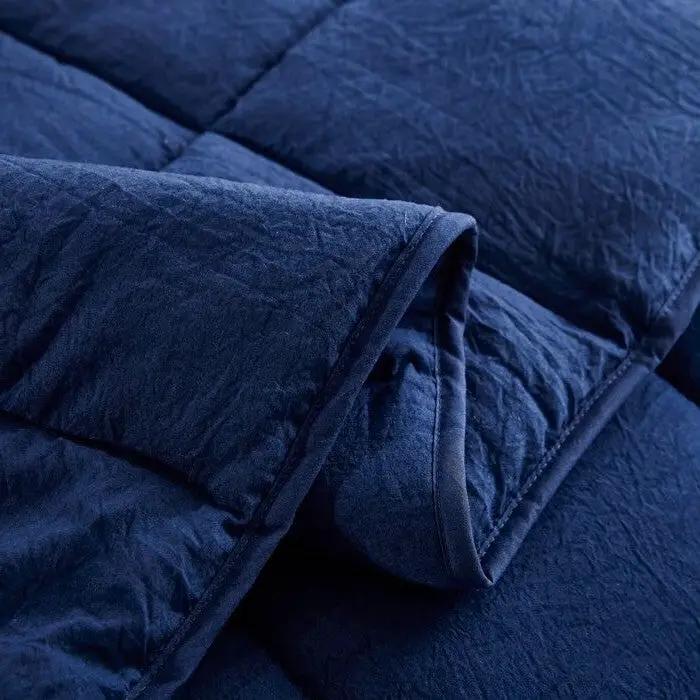 Queen Size Navy 3 Piece Microfiber Reversible Comforter Set by HomePacific