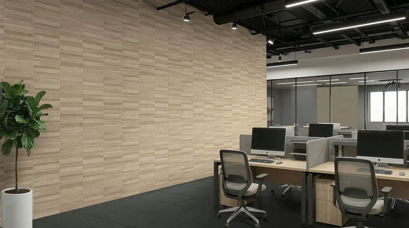 Architecta Graphite Matte Porcelain Tiles 24x24 in a finished room