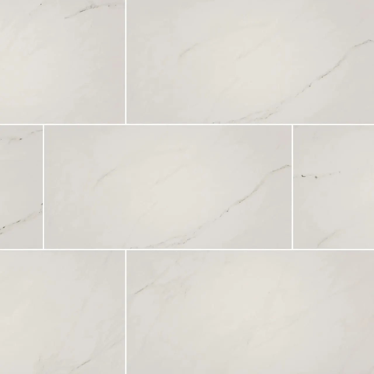 Aria Ice Polished Marble Look Porcelain Tiles 12x24 close up