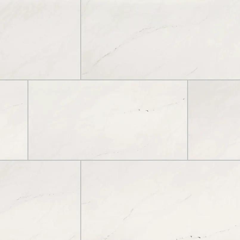 Aria Ice Polished Marble Look Porcelain Tiles 12x24 close up