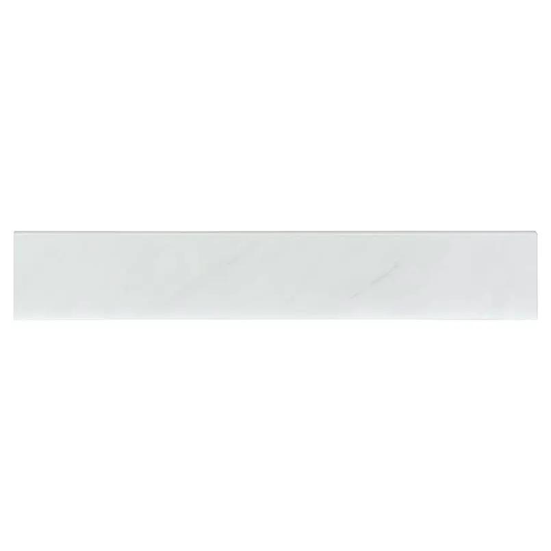 Aria Ice Polished Bullnose Marble Look Porcelain Moldings 3x18 close up