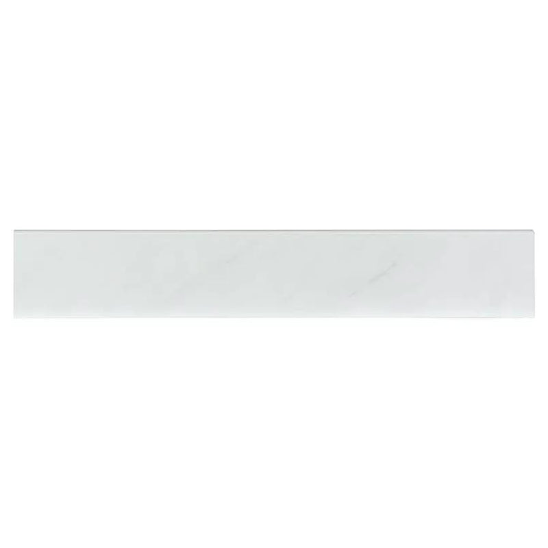 Aria Ice Polished Bullnose Marble Look Porcelain Moldings 3x18 close up