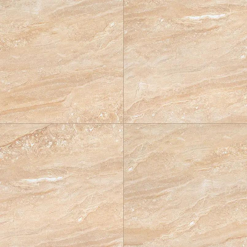 Aria Oro Polished Marble Look Porcelain Tiles 24x24 close up