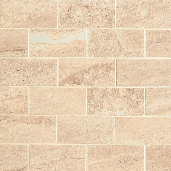 Aria Oro Polished Marble Look Porcelain Mosaics 2x4