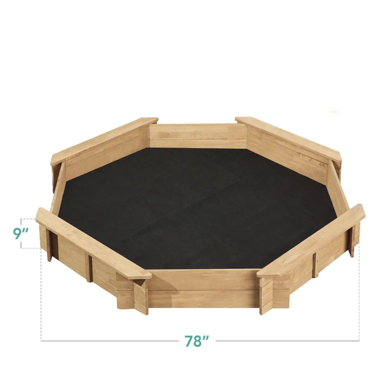 Outdoor Kid's Octagonal Sandbox in Natural Wood Finish by HomePacific