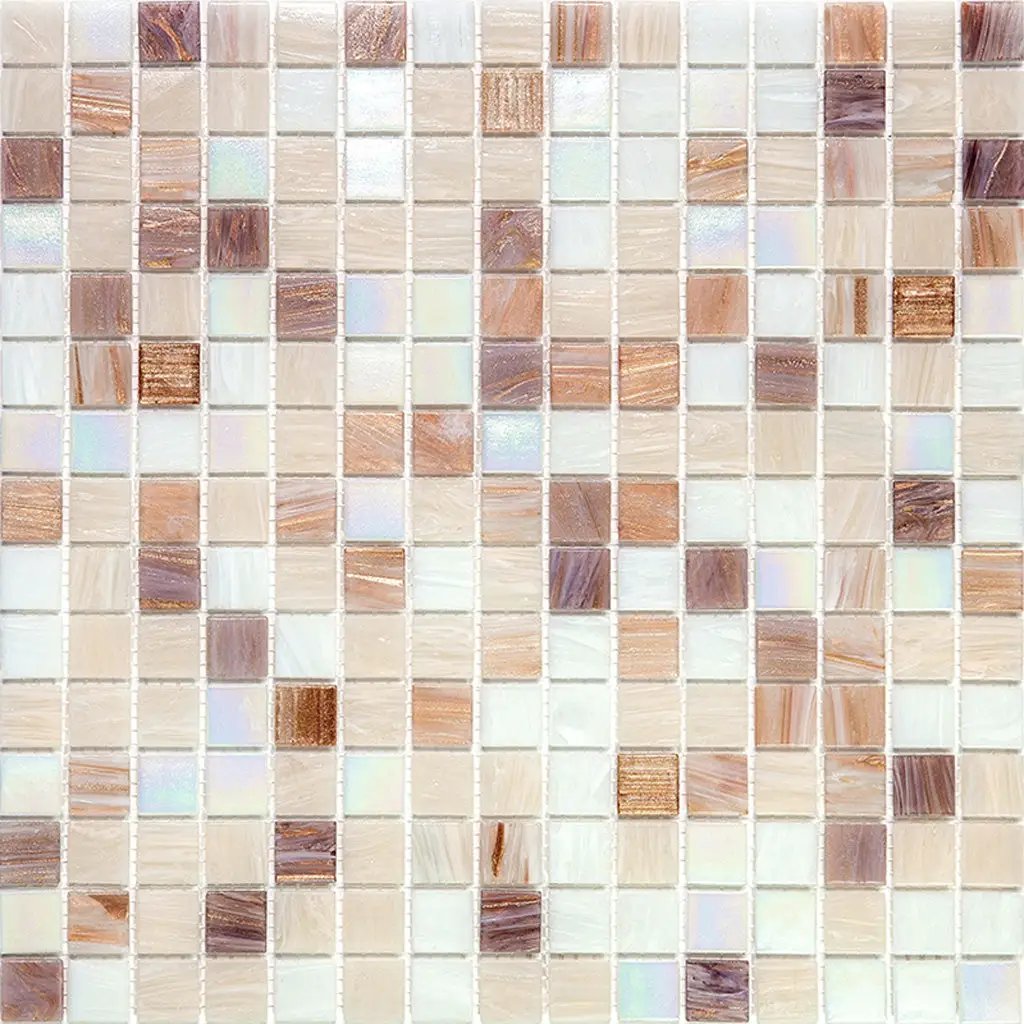 White Brown 12x12 Glossy Uniform Square Glass Mosaic Tile (20 pack, 20 sq ft/case) by Apollo Tile