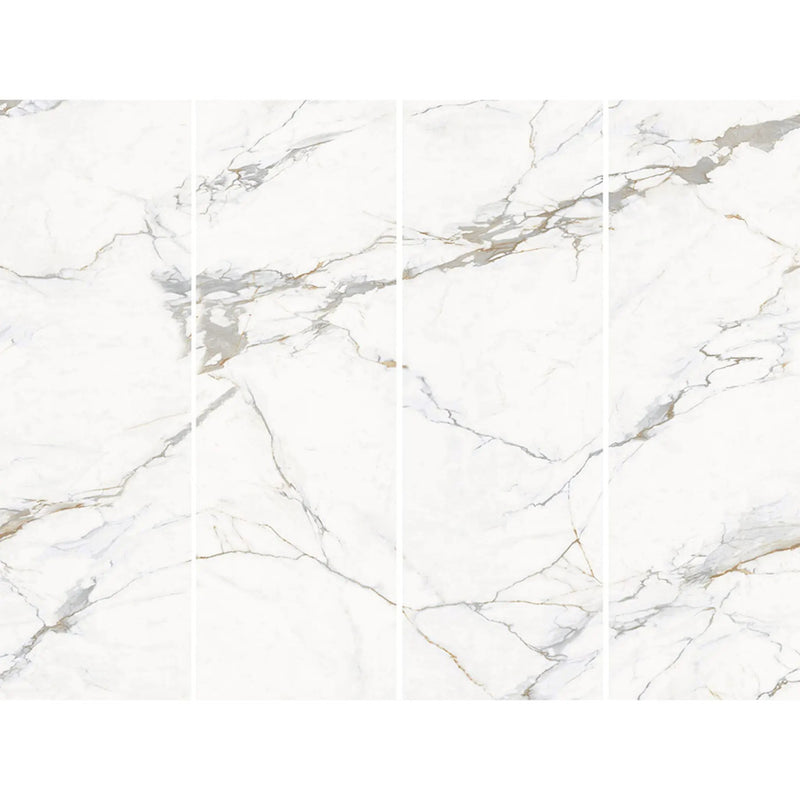 Azure Regal Calacatta Polished Porcelain Tiles 31.5x94.5 close up
