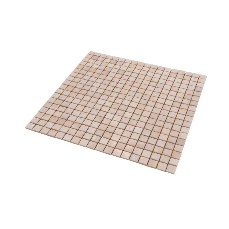 Shimmer Beige 12x12 Glossy Uniform Square Glass Mosaic Tile (20 pack, 18.69 sq ft/case) by Apollo Tile