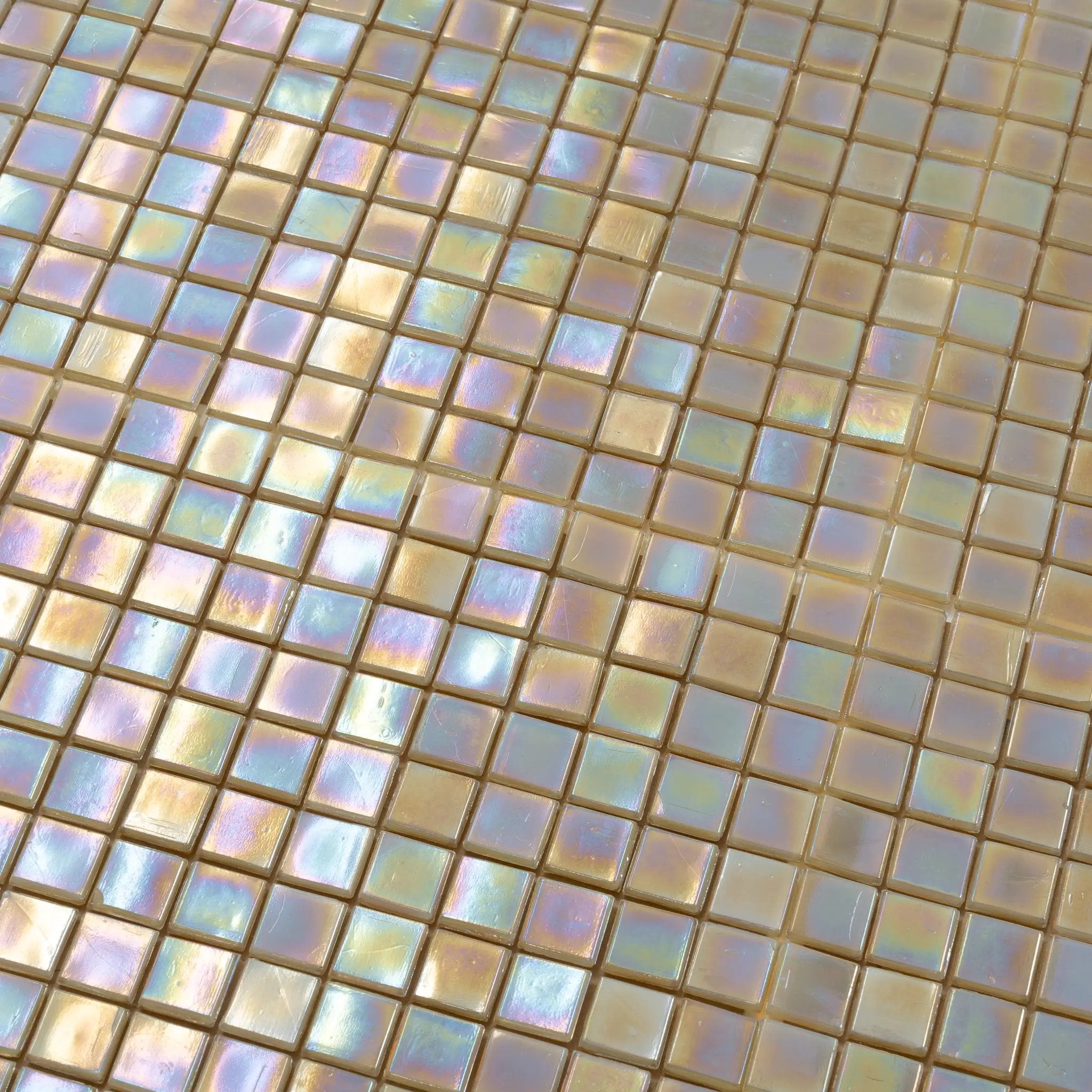 Ecru Beige 12x12 Glossy Uniform Square Glass Mosaic Tile (20 pack, 18.69 sq ft/case) by Apollo Tile
