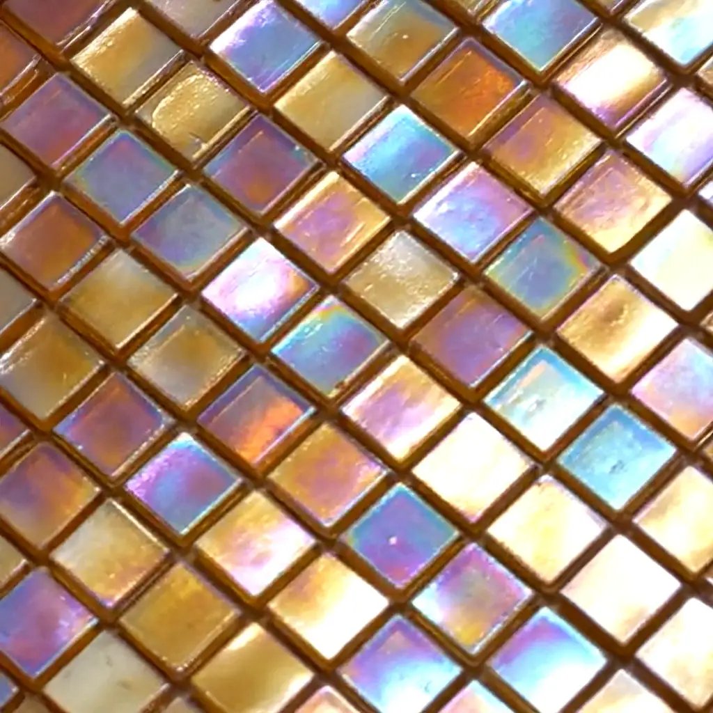 Gold Beige 12x12 Glossy Uniform Square Glass Mosaic Tile (20 pack, 18.69 sq ft/case) by Apollo Tile