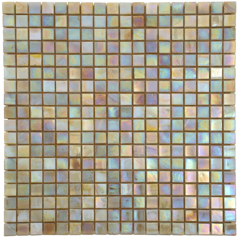 Bisque Beige 12x12 Glossy Uniform Square Glass Mosaic Tile (20 pack, 18.69 sq ft/case) by Apollo Tile