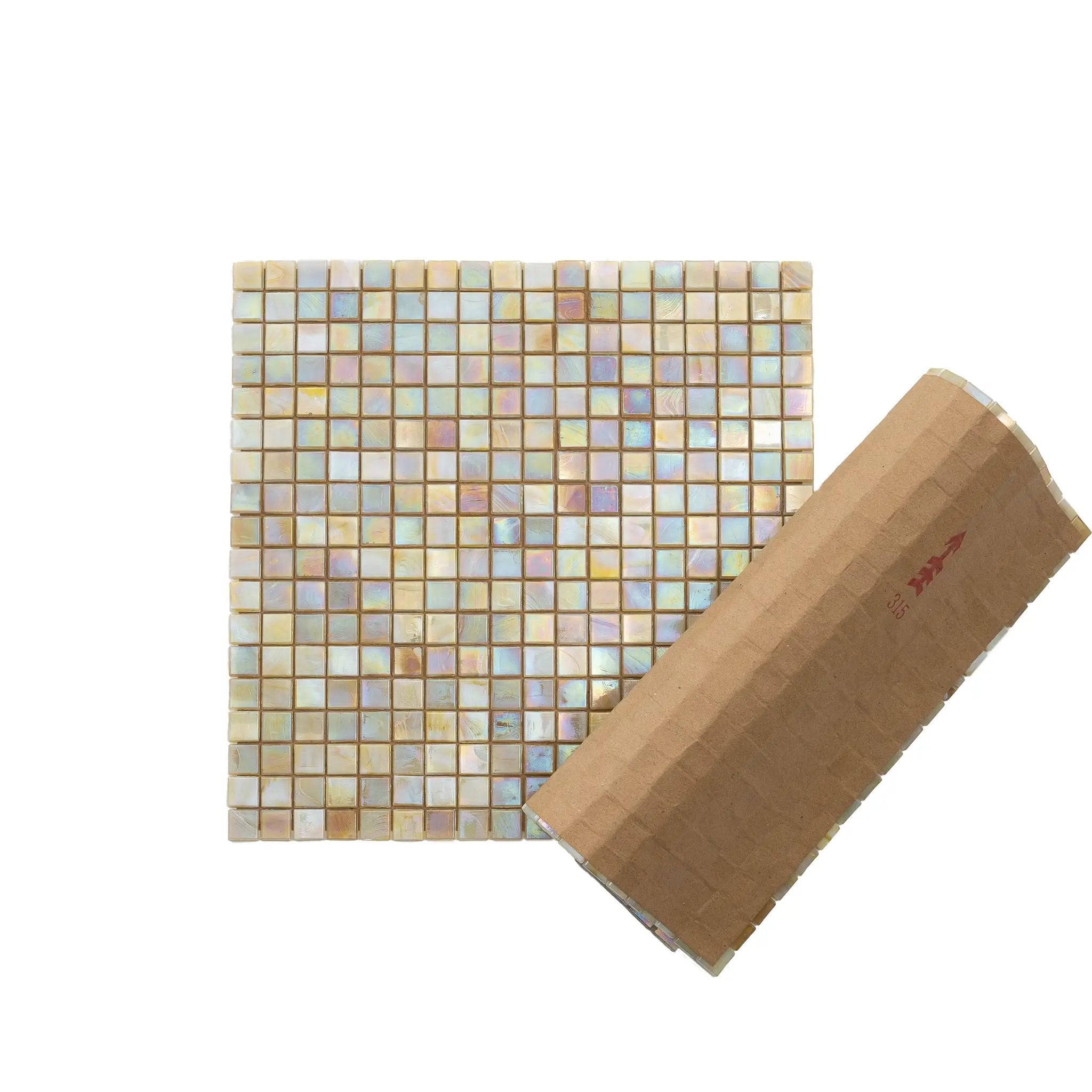 Bisque Beige 12x12 Glossy Uniform Square Glass Mosaic Tile (20 pack, 18.69 sq ft/case) by Apollo Tile