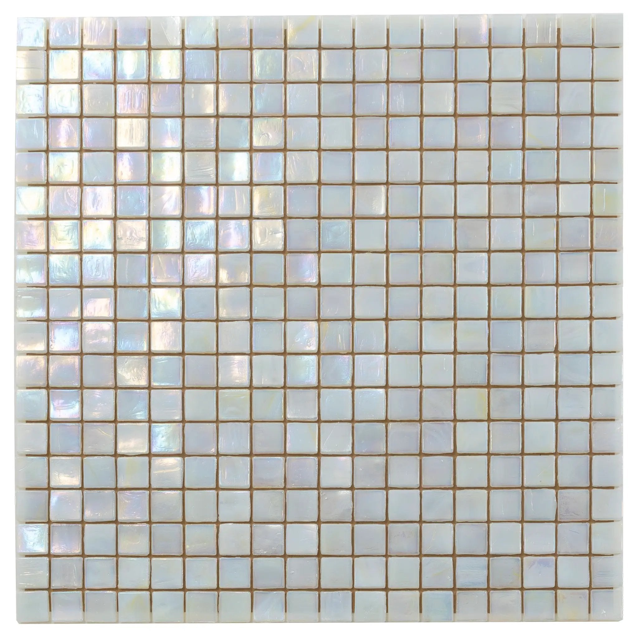Light Beige 12x12 Glossy Uniform Square Glass Mosaic Tile (20 pack, 18.69 sq ft/case) by Apollo Tile