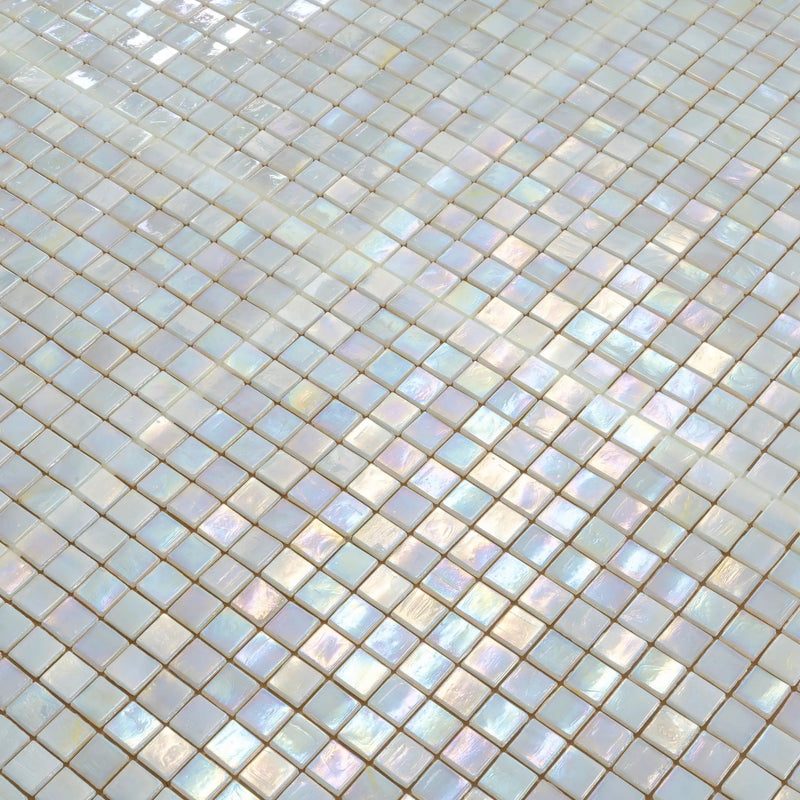 Light Beige 12x12 Glossy Uniform Square Glass Mosaic Tile (20 pack, 18.69 sq ft/case) by Apollo Tile