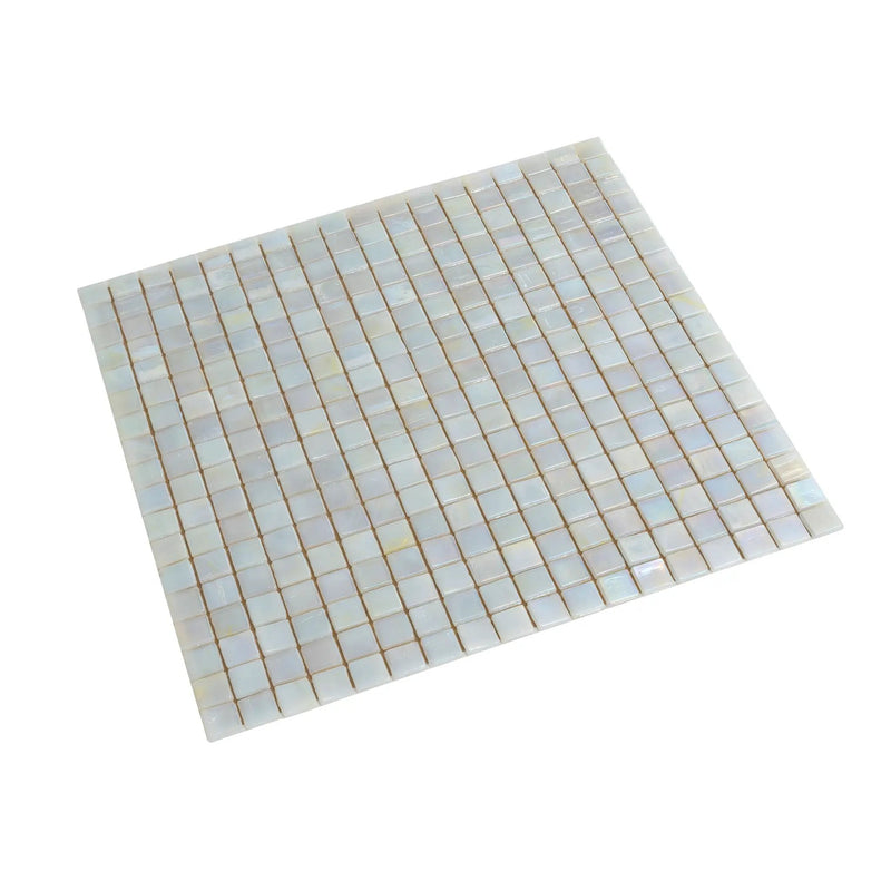 Light Beige 12x12 Glossy Uniform Square Glass Mosaic Tile (20 pack, 18.69 sq ft/case) by Apollo Tile