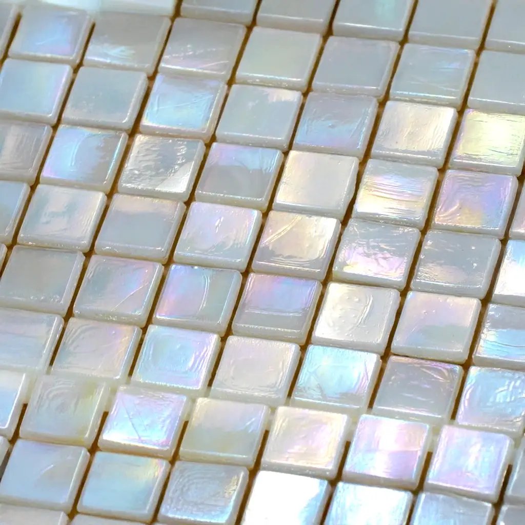 Light Beige 12x12 Glossy Uniform Square Glass Mosaic Tile (20 pack, 18.69 sq ft/case) by Apollo Tile