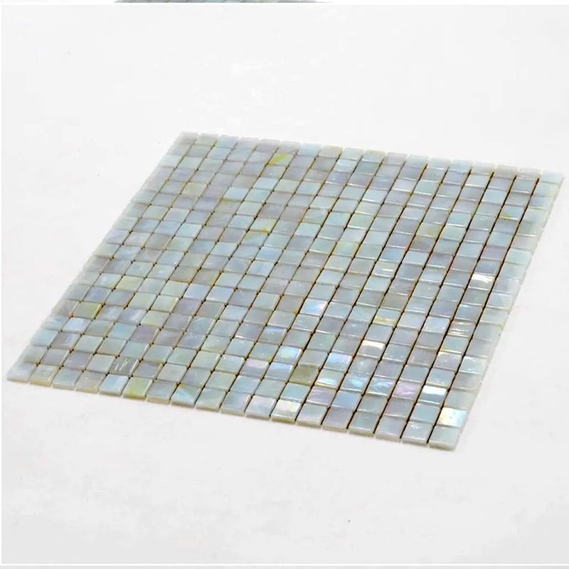 Light Beige 12x12 Glossy Uniform Square Glass Mosaic Tile (20 pack, 18.69 sq ft/case) by Apollo Tile