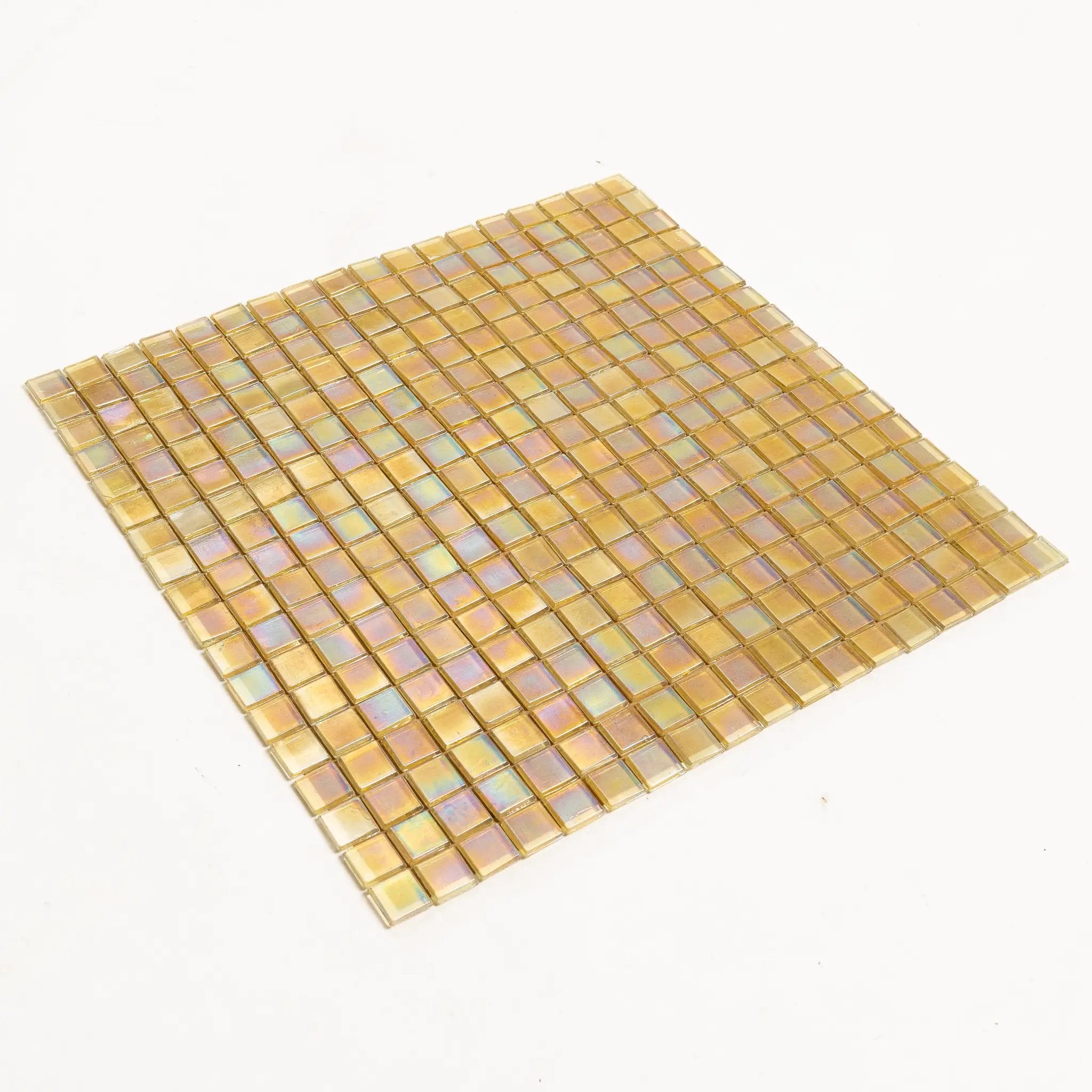 Light Shimmer Beige 12x12 Glossy Uniform Square Glass Mosaic Tile (20 pack, 18.69 sq ft/case) by Apollo Tile