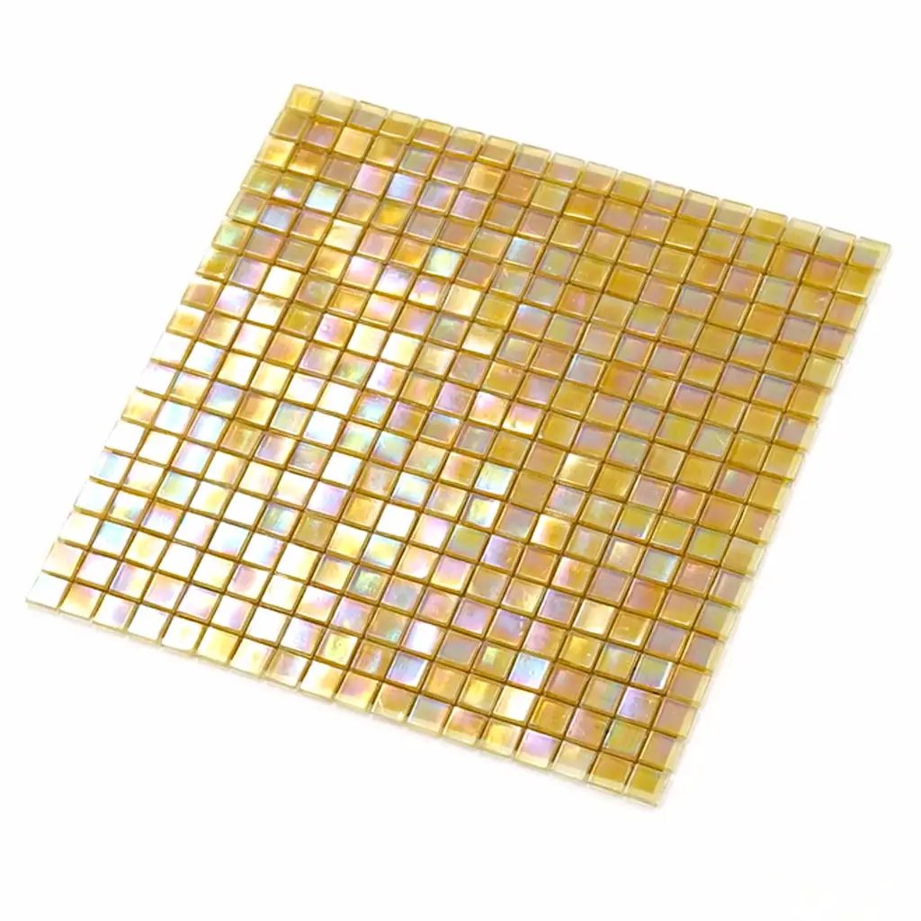 Light Shimmer Beige 12x12 Glossy Uniform Square Glass Mosaic Tile (20 pack, 18.69 sq ft/case) by Apollo Tile