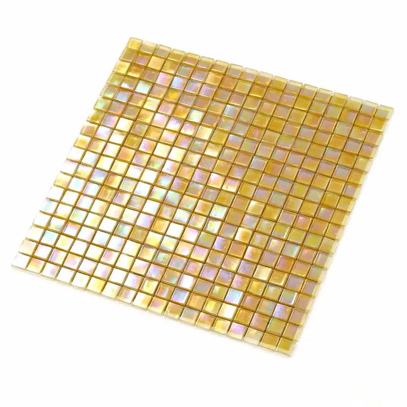 Light Shimmer Beige 12x12 Glossy Uniform Square Glass Mosaic Tile (20 pack, 18.69 sq ft/case) by Apollo Tile