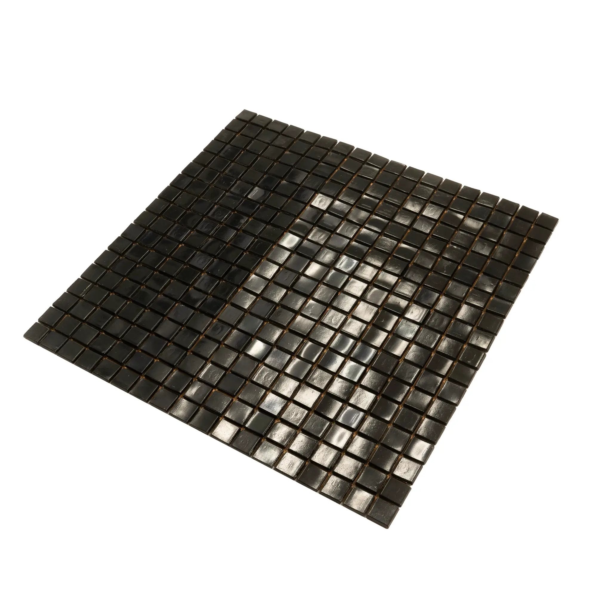 Rich Black 12x12 Glossy Uniform Square Glass Mosaic Tile (20 pack, 18.69 sq ft/case) by Apollo Tile