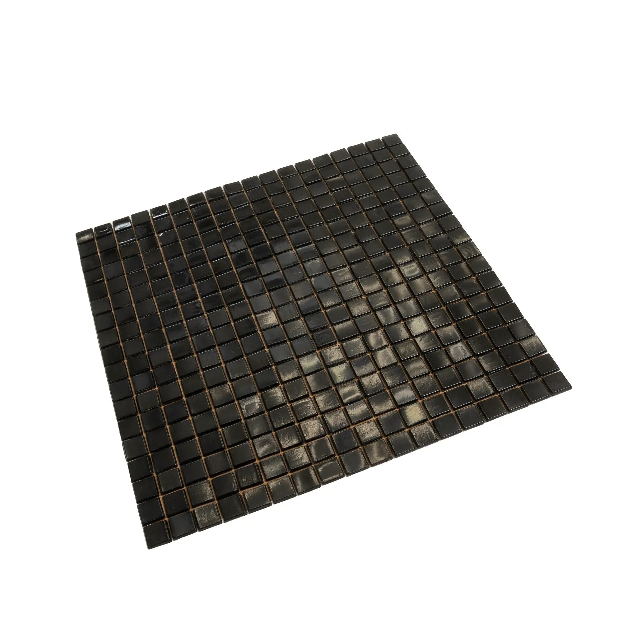 Rich Black 12x12 Glossy Uniform Square Glass Mosaic Tile (20 pack, 18.69 sq ft/case) by Apollo Tile
