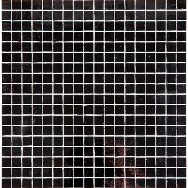 Black 12x12 Glossy Uniform Square Glass Mosaic Tile (20 pack, 18.69 sq ft/case)