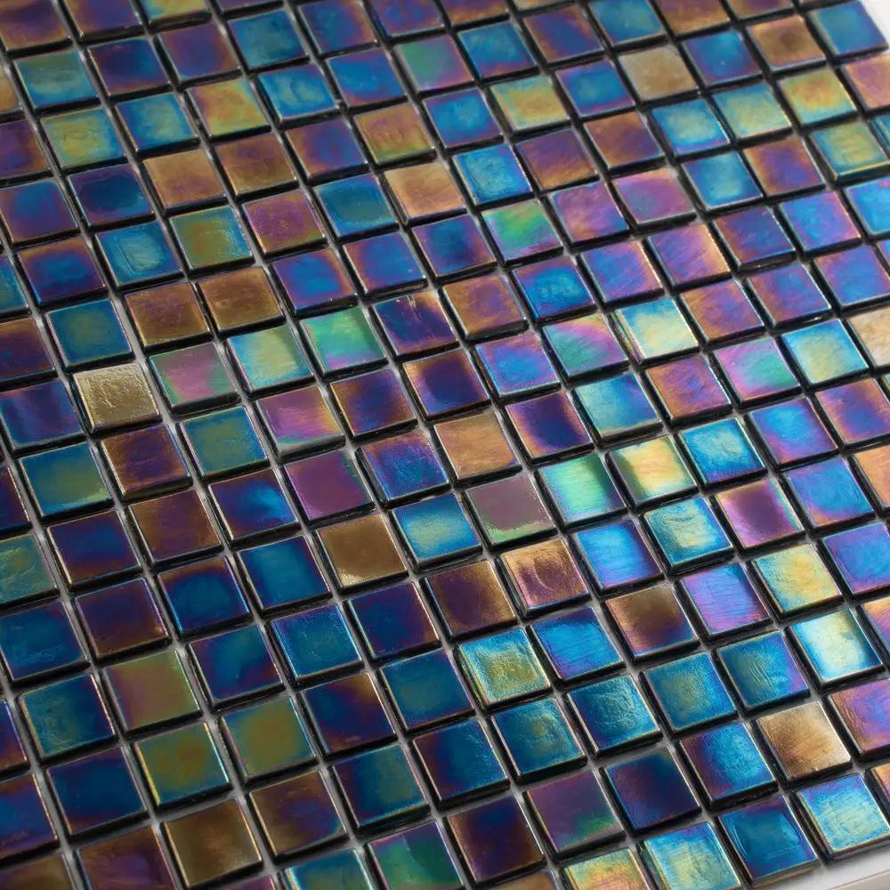 Shimmer Multi Blue 12x12 Glossy Uniform Square Glass Mosaic Tile (20 pack, 18.69 sq ft/case) by Apollo Tile