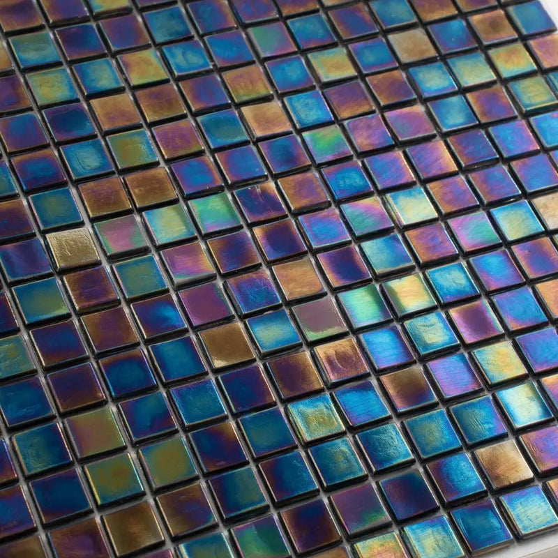 Shimmer Multi Blue 12x12 Glossy Uniform Square Glass Mosaic Tile (20 pack, 18.69 sq ft/case) by Apollo Tile