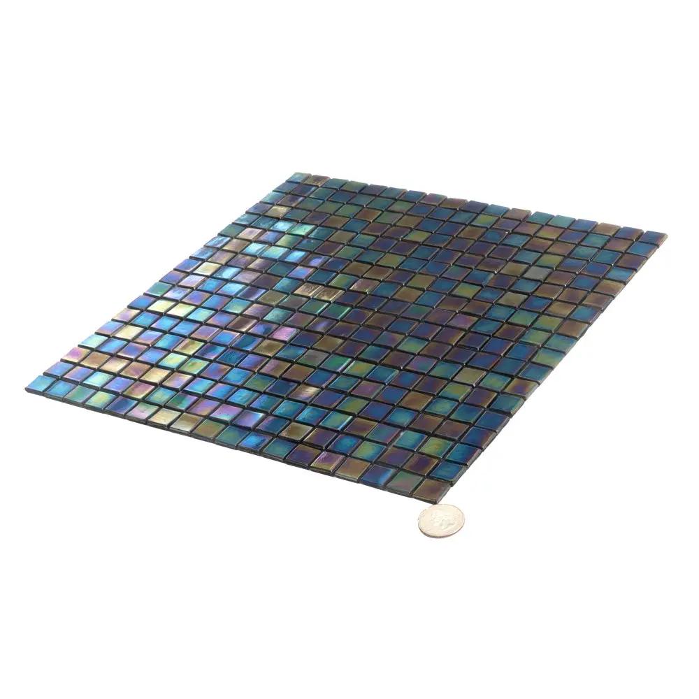 Shimmer Multi Blue 12x12 Glossy Uniform Square Glass Mosaic Tile (20 pack, 18.69 sq ft/case) by Apollo Tile