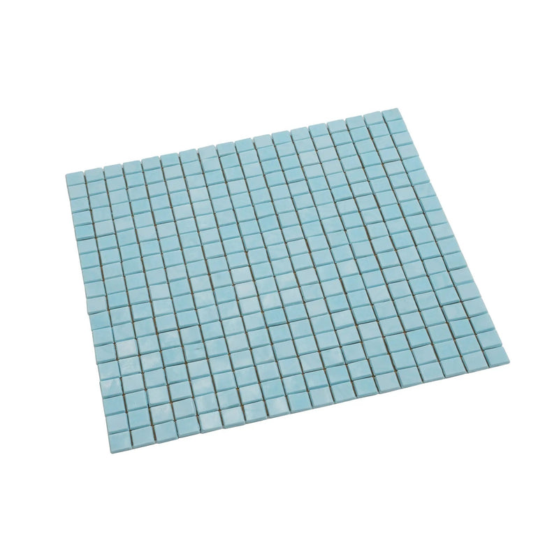 Sky Blue 12x12 Glossy Uniform Square Glass Mosaic Tile (20 pack, 18.69 sq ft/case) by Apollo Tile