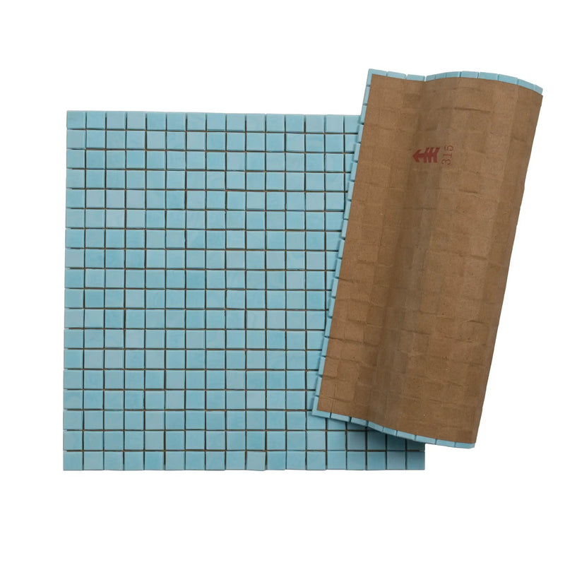 Sky Blue 12x12 Glossy Uniform Square Glass Mosaic Tile (20 pack, 18.69 sq ft/case) by Apollo Tile