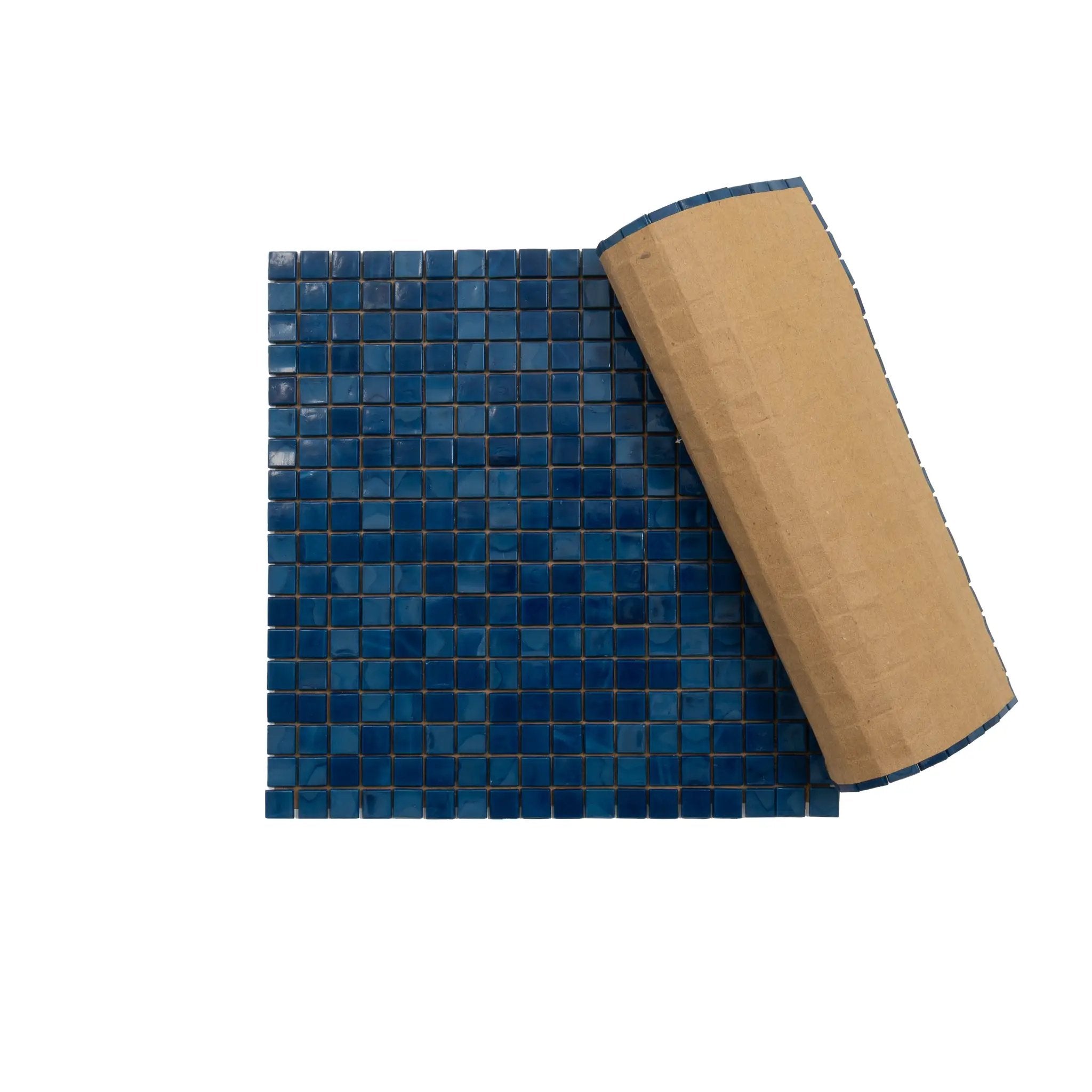 Navy Blue 12x12 Glossy Uniform Square Glass Mosaic Tile (20 pack, 18.69 sq ft/case) by Apollo Tile