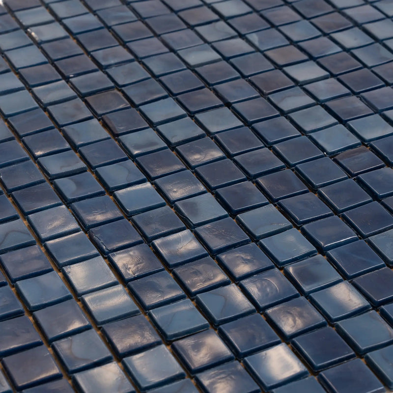 Navy Blue 12x12 Glossy Uniform Square Glass Mosaic Tile (20 pack, 18.69 sq ft/case) by Apollo Tile