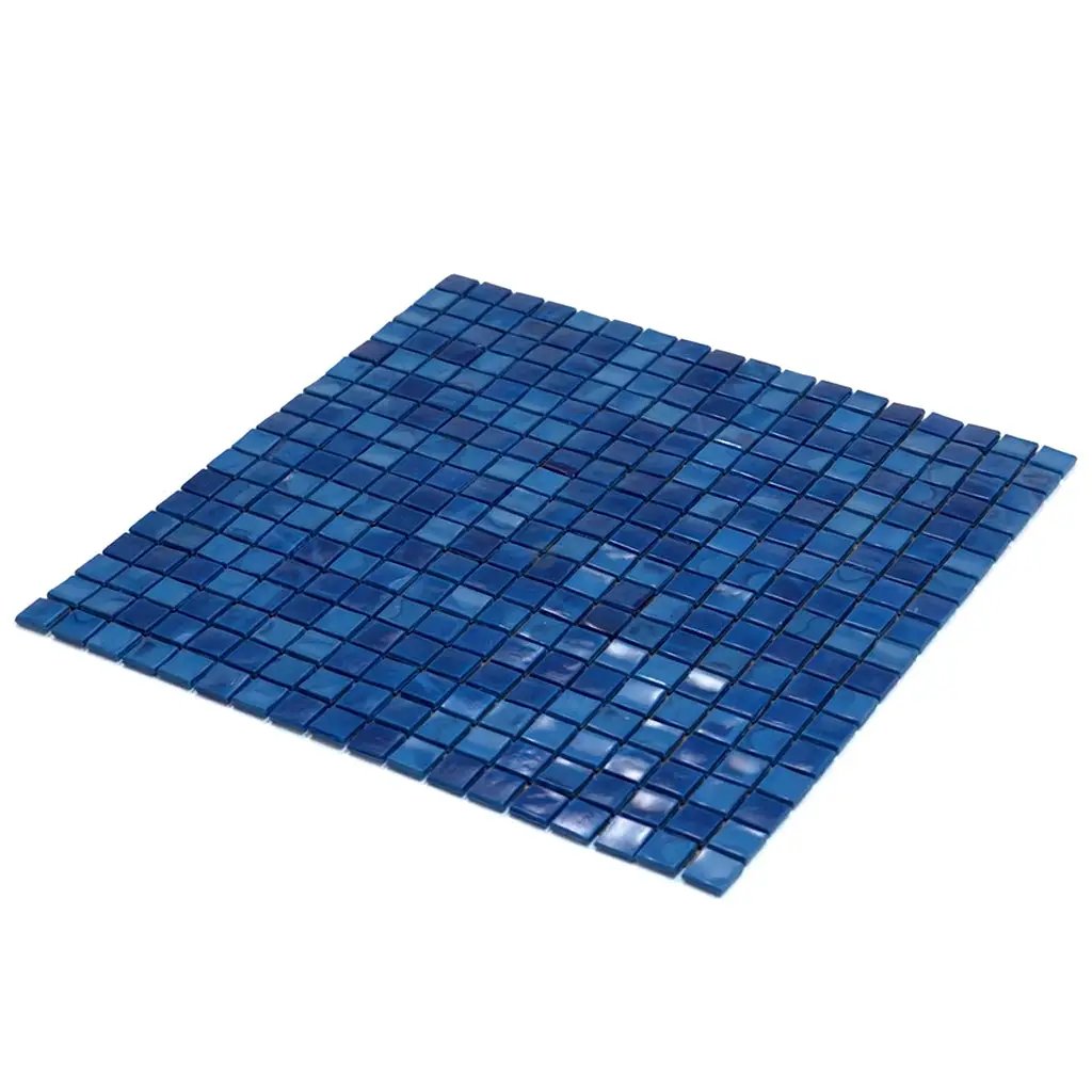 Navy Blue 12x12 Glossy Uniform Square Glass Mosaic Tile (20 pack, 18.69 sq ft/case) by Apollo Tile