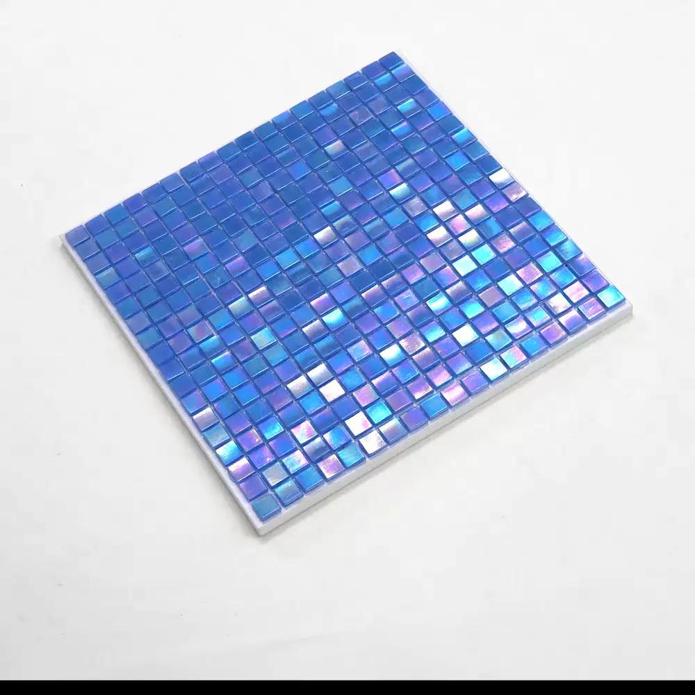 Azure Blue 12x12 Glossy Uniform Square Glass Mosaic Tile (20 pack, 18.69 sq ft/case) by Apollo Tile
