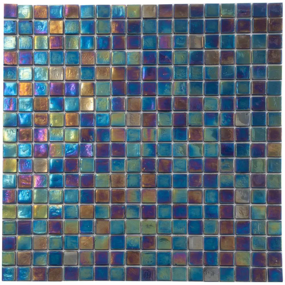 Dark Shimmer Multi Blue 12x12 Glossy Uniform Square Glass Mosaic Tile (20 pack, 18.69 sq ft/case) by Apollo Tile