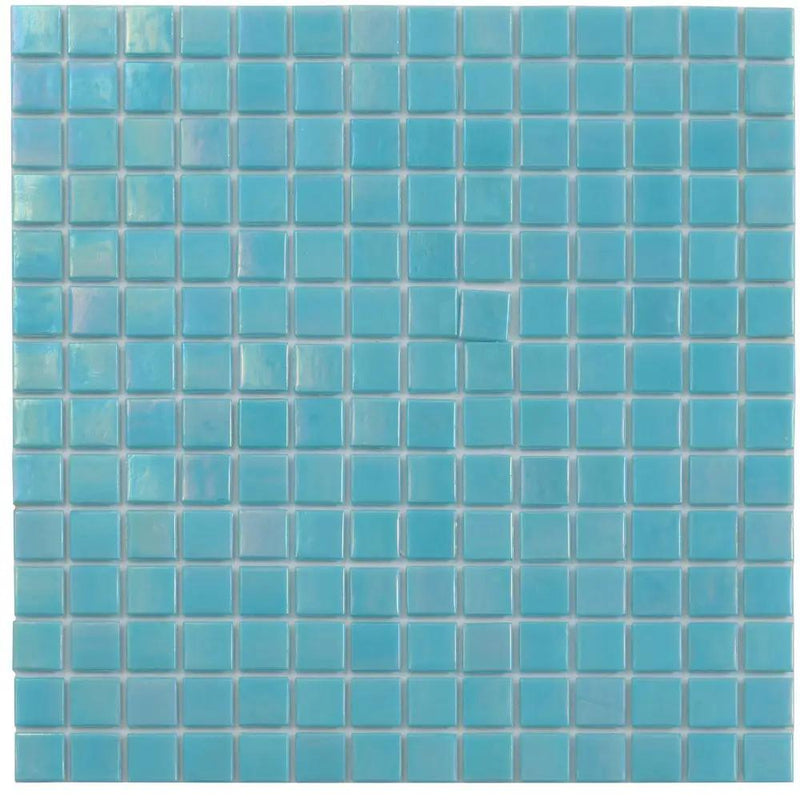 Cyan Blue 12x12 Uniform Square Glossy Glass Mosaic Tile (20 pack, 20 sq ft/case) by Apollo Tile