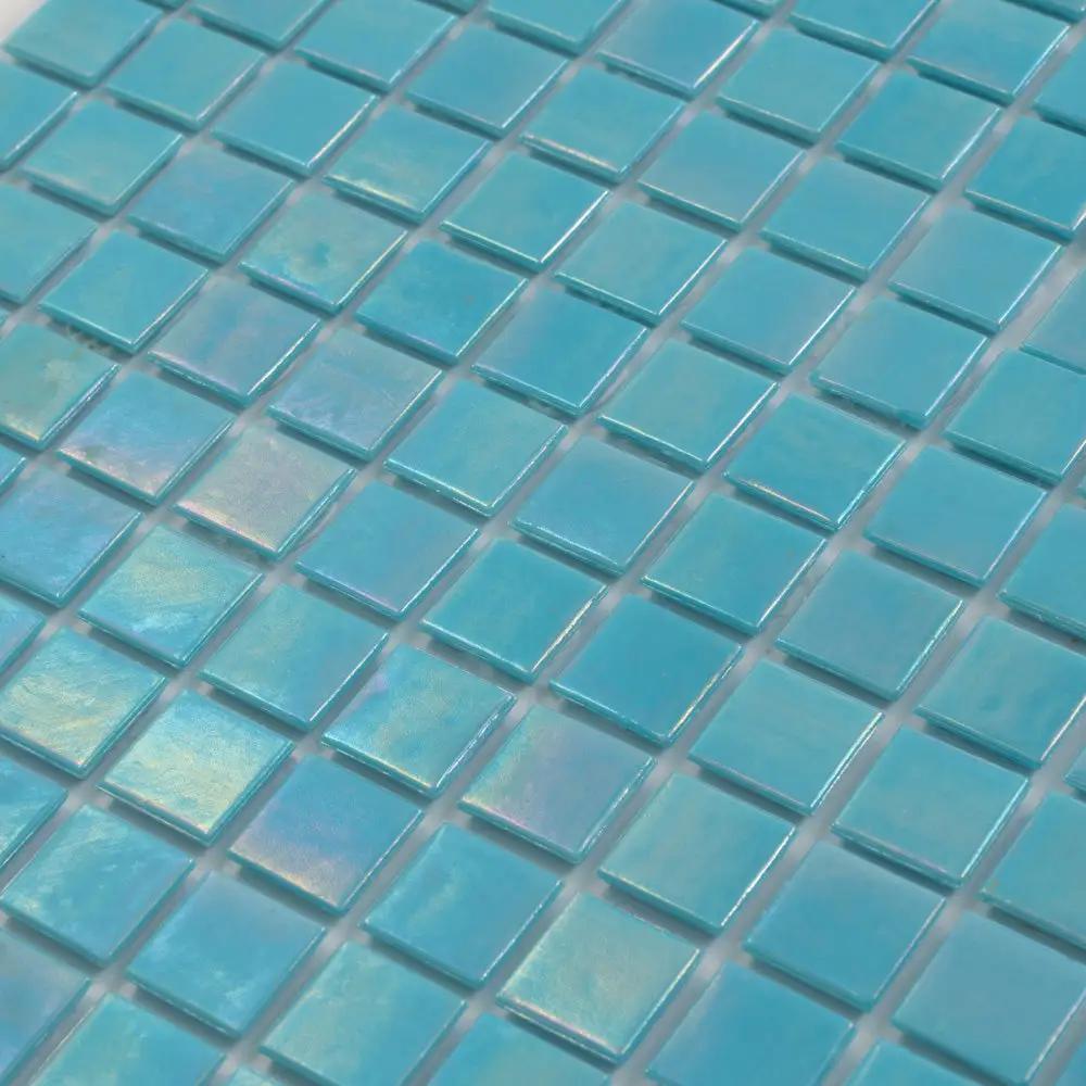 Cyan Blue 12x12 Uniform Square Glossy Glass Mosaic Tile (20 pack, 20 sq ft/case) by Apollo Tile