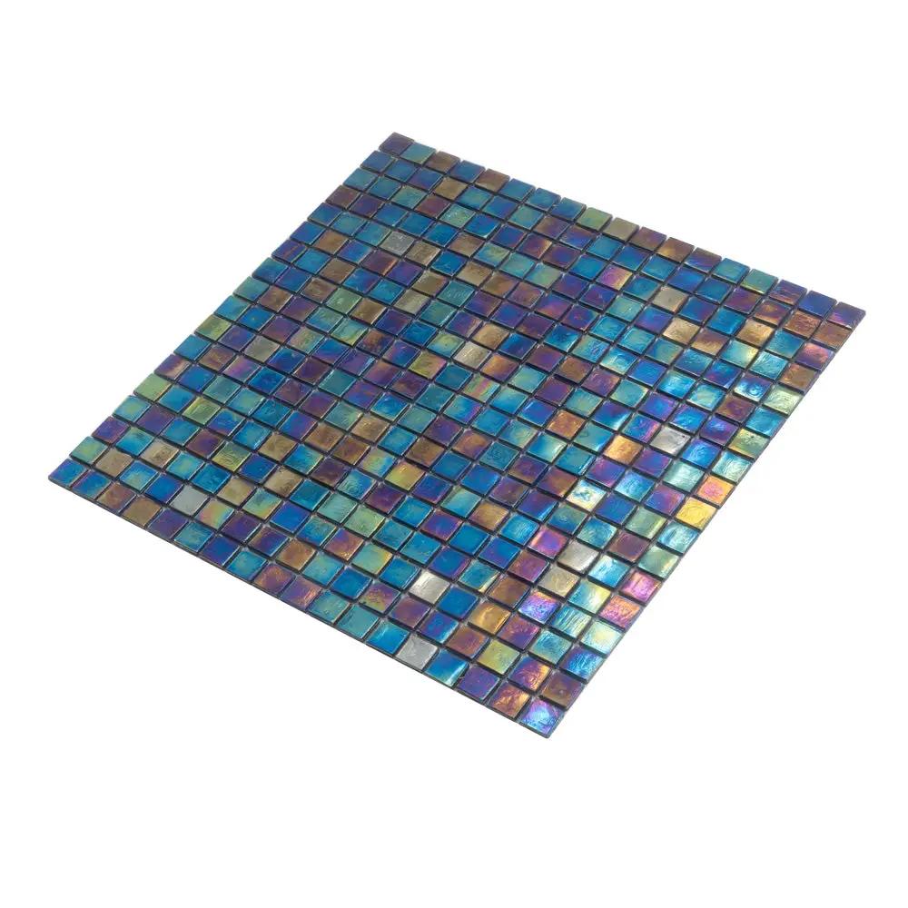 Dark Shimmer Multi Blue 12x12 Glossy Uniform Square Glass Mosaic Tile (20 pack, 18.69 sq ft/case) by Apollo Tile