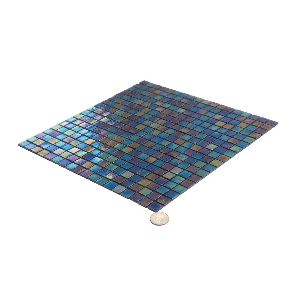 Dark Shimmer Multi Blue 12x12 Glossy Uniform Square Glass Mosaic Tile (20 pack, 18.69 sq ft/case) by Apollo Tile