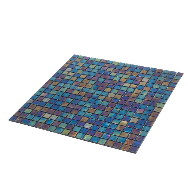 Dark Shimmer Multi Blue 12x12 Glossy Uniform Square Glass Mosaic Tile (20 pack, 18.69 sq ft/case) by Apollo Tile