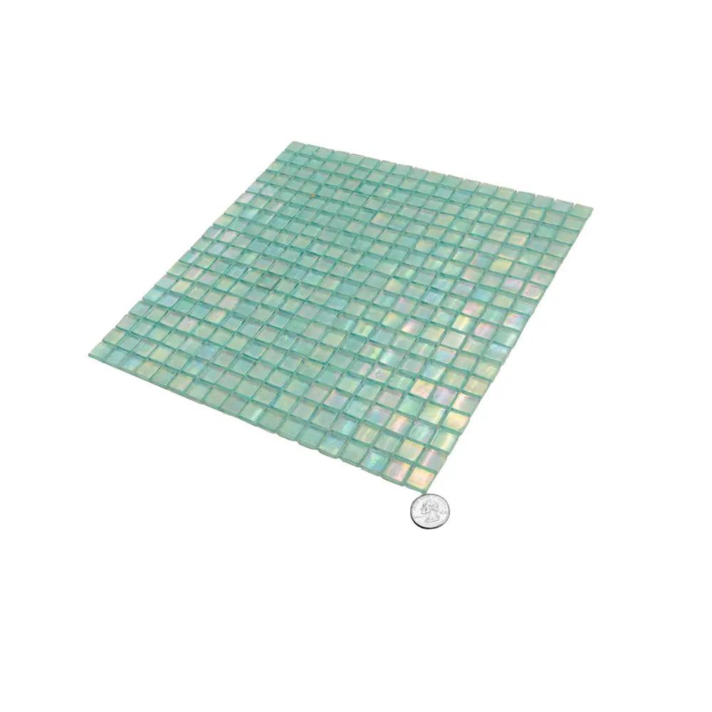 Sea Green 12x12 Glossy Uniform Square Glass Mosaic Tile (20 pack, 18.69 sq ft/case) by Apollo Tile