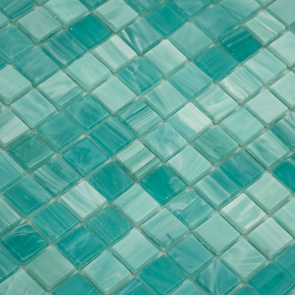 Aqua Green 12x12 Glossy Uniform Square Glass Mosaic Tile (20 pack, 18.69 sq ft/case), photo 2 of 5